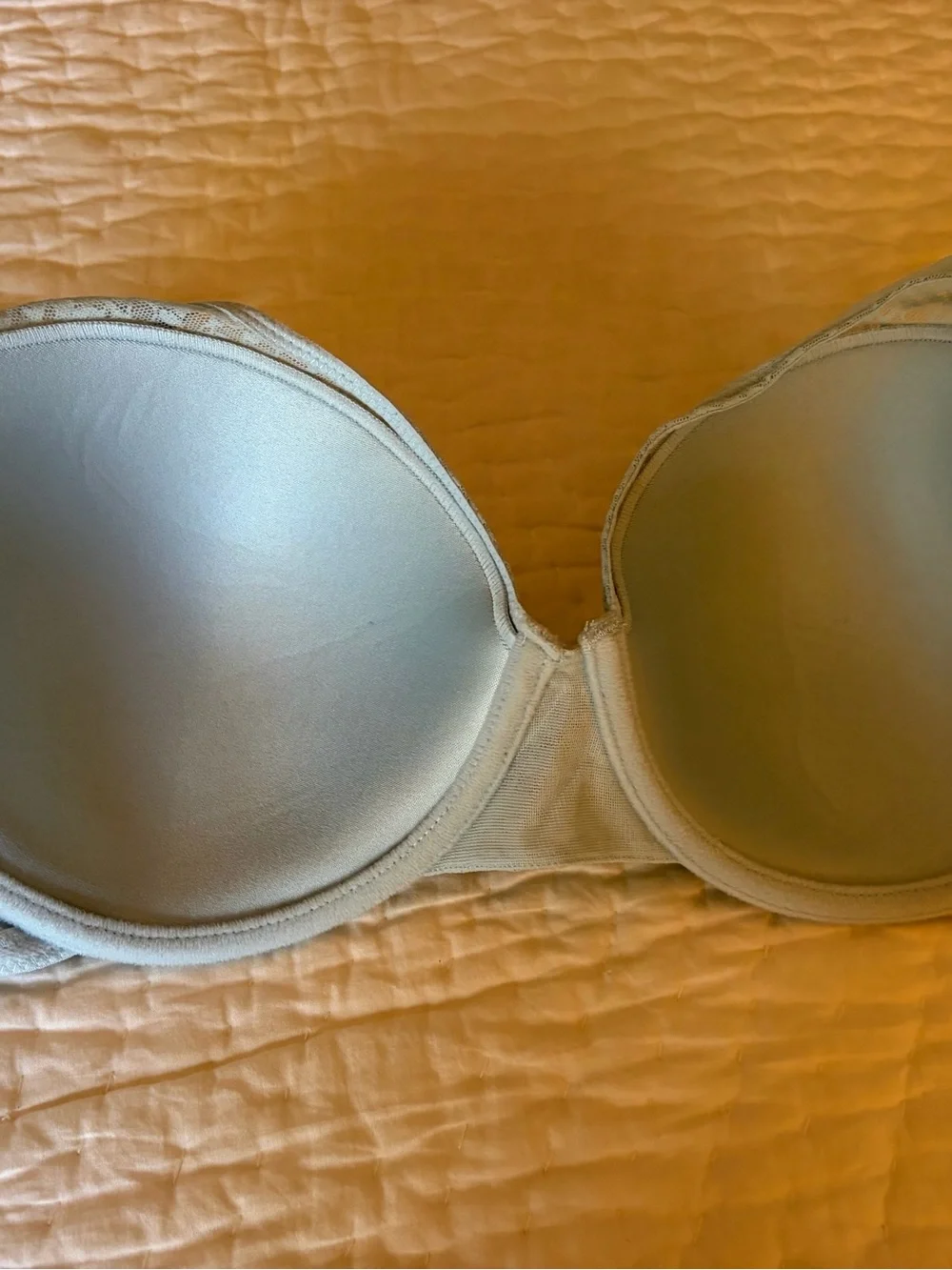 Natori Lace T-Shirt Bra Pair in Light Blue and Nude - Picture 11 of 12
